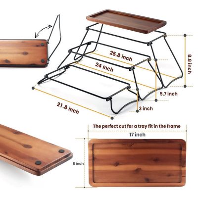 Tier serving tray acacia wood