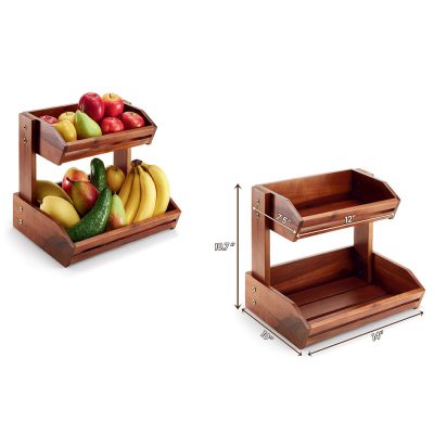 Acacia wood fruit basket – 3 Tier