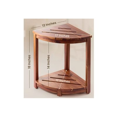 Corner Shower Stool With Storage Shelf