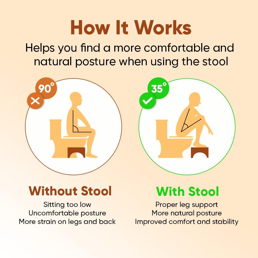 U Shaped Teak Wood Toilet Stool For Adults 4