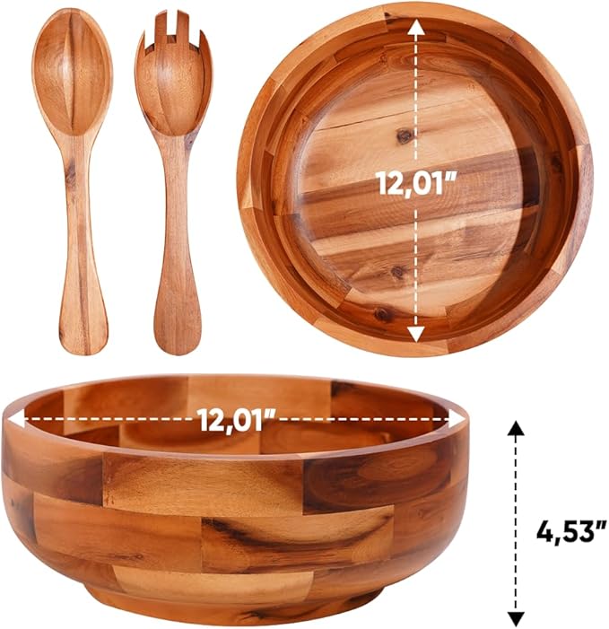 Acacia Wooden Salad Bowl 02