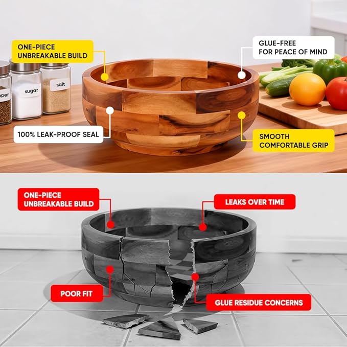 Acacia Wooden Salad Bowl 04