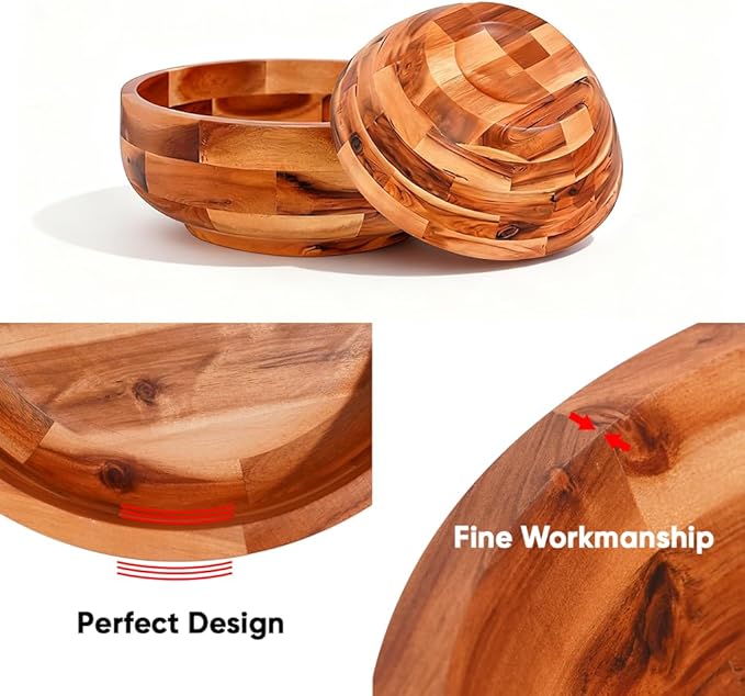 Acacia Wooden Salad Bowl 06