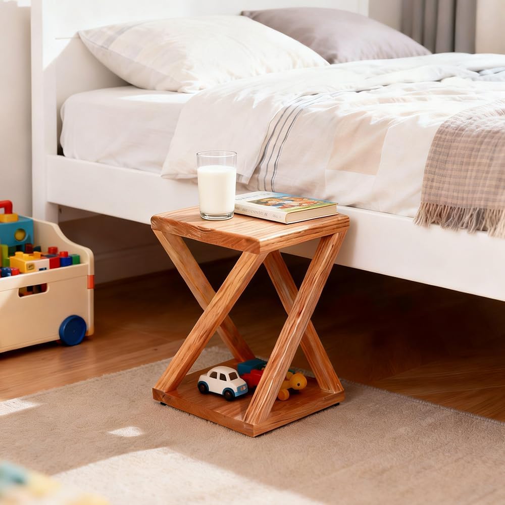 American Red Oak Wood Side Table 02