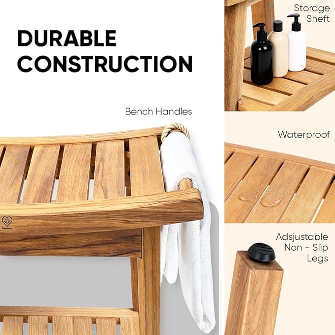 Shower Bench With Shelf Handles 04