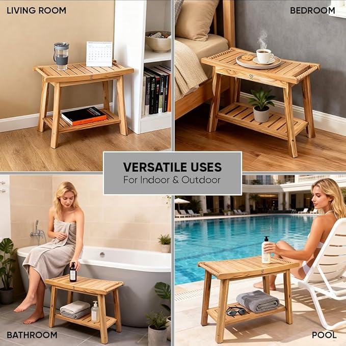 Shower Bench With Shelf Handles 06