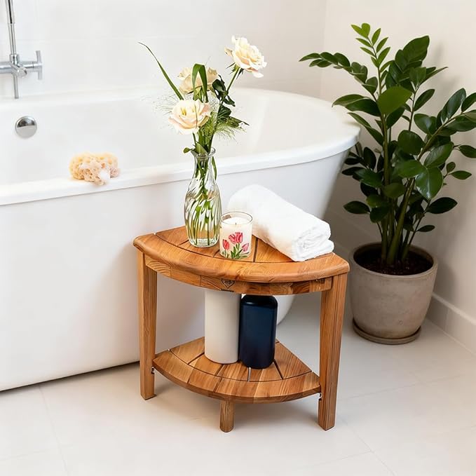 Shower Bench With Shelf & Handles 09