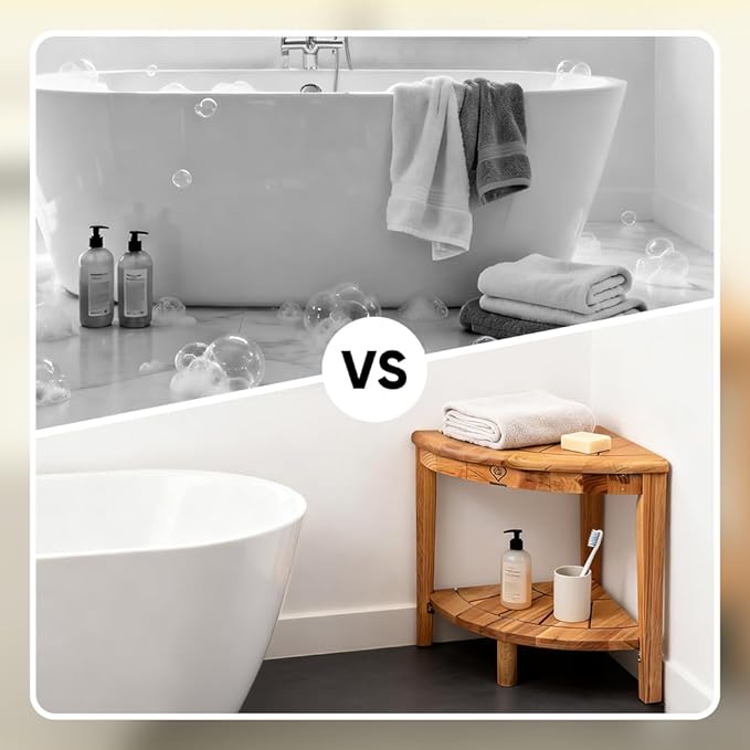 Shower Bench With Shelf & Handles 11