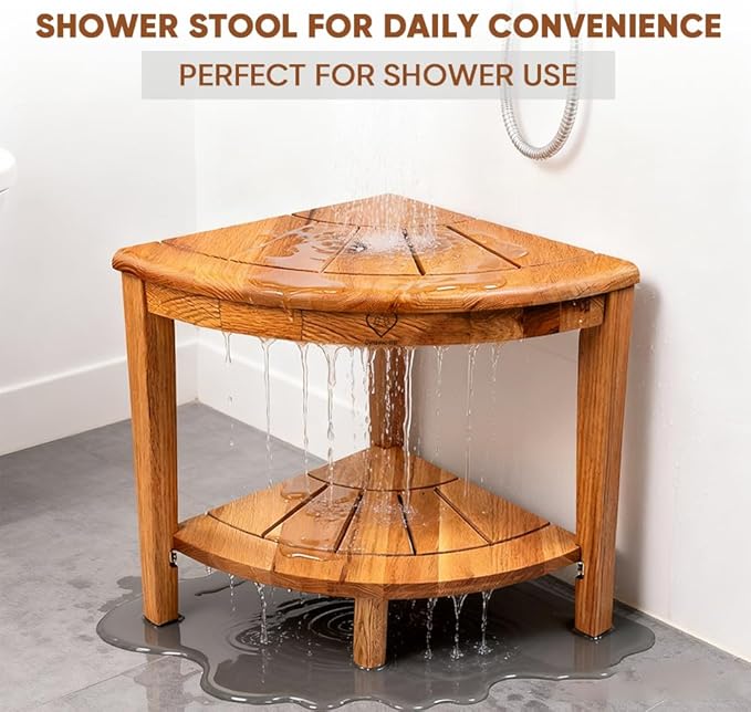 Shower Bench With Shelf & Handles 12