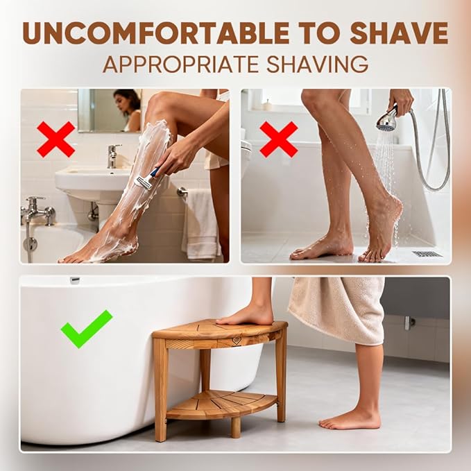 Shower Bench With Shelf & Handles 13